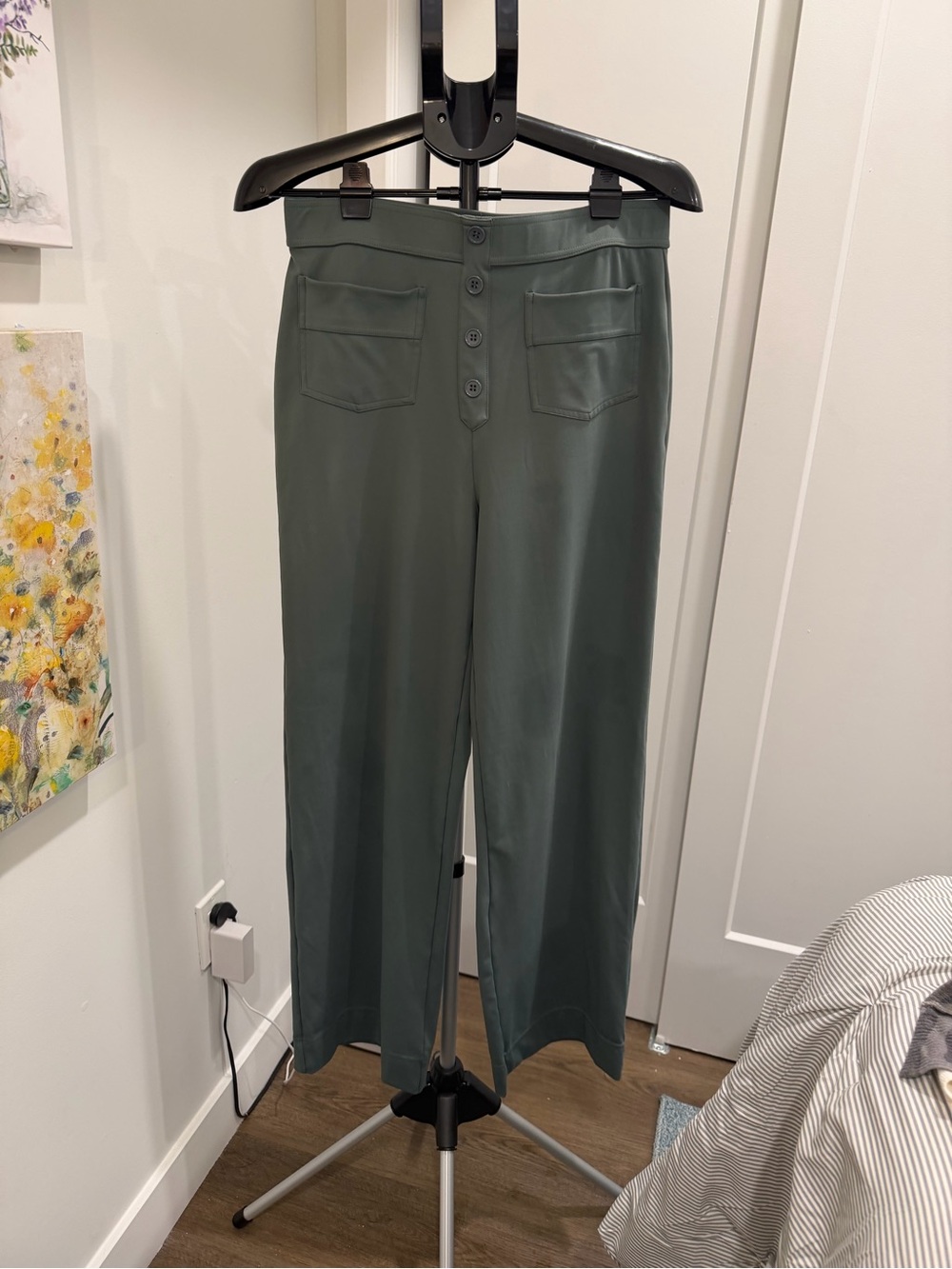 HALARA Wide Leg High-Rise Pants in Dusty Olive